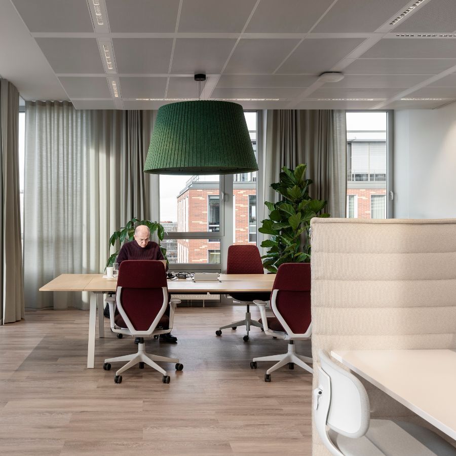 Mitarbeiter von Haleon in München arbeitet in den von designfunktion geplanten und eingerichteten Büros