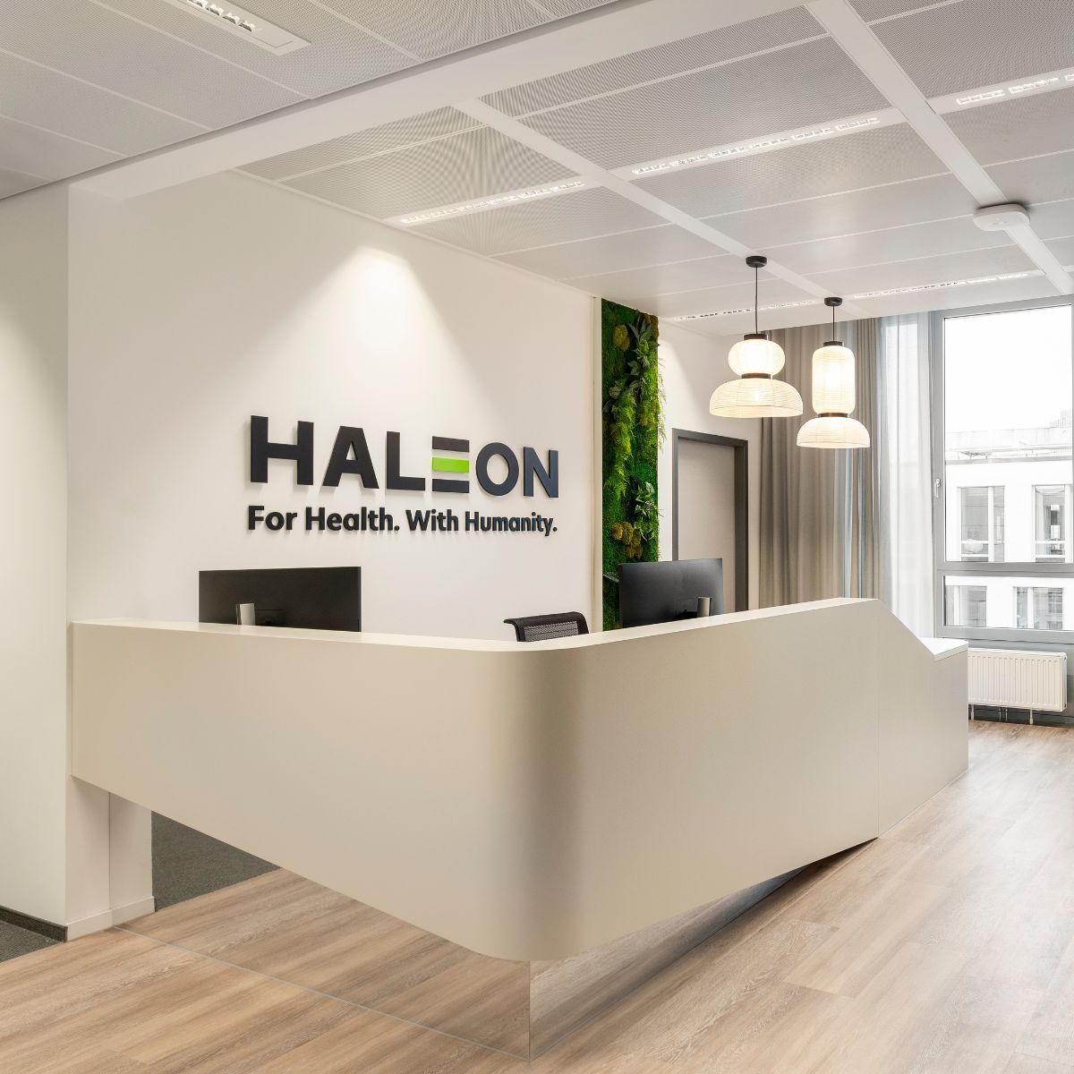 Empfang der Haleon Germany GmbH, geplant und eingerichtet von designfunktion