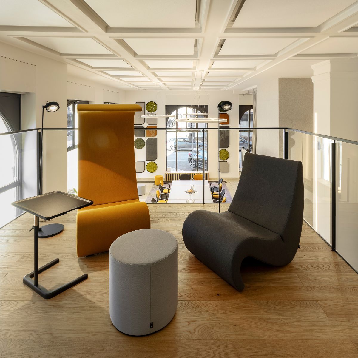 Galerie im Co-Working Bereich der IHK München und Oberbayern, geplant und eingerichtet von designfunktion